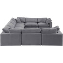  Manufacturer Color_Grey -- Comfy 158" Grey Velvet Upholstered 8 pc Modular Sectional IMAGE 5