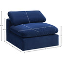  Manufacturer Color_Navy -- Comfy Navy Velvet Upholstered Modular Armless Chair IMAGE 10