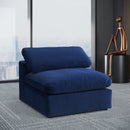  Manufacturer Color_Navy -- Comfy Navy Velvet Upholstered Modular Armless Chair IMAGE 2