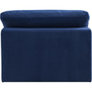  Manufacturer Color_Navy -- Comfy Navy Velvet Upholstered Modular Armless Chair IMAGE 3