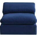  Manufacturer Color_Navy -- Comfy Navy Velvet Upholstered Modular Armless Chair IMAGE 4