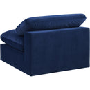  Manufacturer Color_Navy -- Comfy Navy Velvet Upholstered Modular Armless Chair IMAGE 6