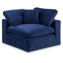  Manufacturer Color_Navy -- Comfy Navy Velvet Upholstered Modular Corner Chair IMAGE 1