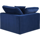  Manufacturer Color_Navy -- Comfy Navy Velvet Upholstered Modular Corner Chair IMAGE 3