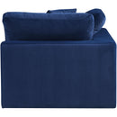  Manufacturer Color_Navy -- Comfy Navy Velvet Upholstered Modular Corner Chair IMAGE 6