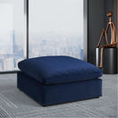  Manufacturer Color_Navy -- Comfy Navy Velvet Upholstered Modular Ottoman IMAGE 2