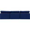  Manufacturer Color_Navy -- Comfy 117" Navy Velvet Upholstered 3 pc Armless Modular Sofa IMAGE 3