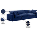  Manufacturer Color_Navy -- Comfy 119" Navy Velvet Upholstered 3 pc Modular Sofa IMAGE 11