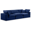  Manufacturer Color_Navy -- Comfy 119" Navy Velvet Upholstered 3 pc Modular Sofa IMAGE 1