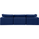  Manufacturer Color_Navy -- Comfy 119" Navy Velvet Upholstered 3 pc Modular Sofa IMAGE 3