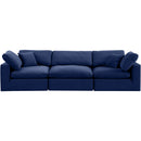  Manufacturer Color_Navy -- Comfy 119" Navy Velvet Upholstered 3 pc Modular Sofa IMAGE 4