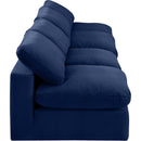  Manufacturer Color_Navy -- Comfy 156" Navy Velvet Upholstered 4 pc Armless Modular Sofa IMAGE 5