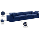  Manufacturer Color_Navy -- Comfy 158" Navy Velvet Upholstered 4 pc Modular Sofa IMAGE 11