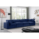  Manufacturer Color_Navy -- Comfy 158" Navy Velvet Upholstered 4 pc Modular Sofa IMAGE 2
