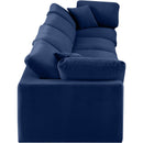  Manufacturer Color_Navy -- Comfy 158" Navy Velvet Upholstered 4 pc Modular Sofa IMAGE 5