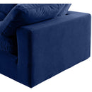 Manufacturer Color_Navy -- Comfy 158" Navy Velvet Upholstered 4 pc Modular Sofa IMAGE 7