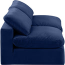  Manufacturer Color_Navy -- Comfy 78" Navy Velvet Upholstered 2 pc Armless Modular Loveseat IMAGE 5