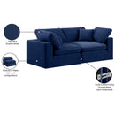  Manufacturer Color_Navy -- Comfy 80" Navy Velvet Upholstered 2 pc Modular Loveseat IMAGE 11