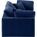  Manufacturer Color_Navy -- Comfy 80" Navy Velvet Upholstered 2 pc Modular Loveseat IMAGE 5