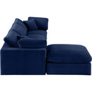  Manufacturer Color_Navy -- Comfy 119" Navy Velvet Upholstered 4 pc Modular Sectional IMAGE 10