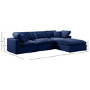  Manufacturer Color_Navy -- Comfy 119" Navy Velvet Upholstered 4 pc Modular Sectional IMAGE 15
