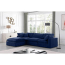  Manufacturer Color_Navy -- Comfy 119" Navy Velvet Upholstered 4 pc Modular Sectional IMAGE 3