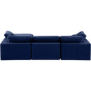  Manufacturer Color_Navy -- Comfy 119" Navy Velvet Upholstered 4 pc Modular Sectional IMAGE 5