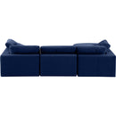  Manufacturer Color_Navy -- Comfy 119" Navy Velvet Upholstered 4 pc Modular Sectional IMAGE 6