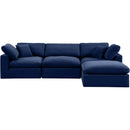  Manufacturer Color_Navy -- Comfy 119" Navy Velvet Upholstered 4 pc Modular Sectional IMAGE 8