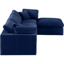  Manufacturer Color_Navy -- Comfy 119" Navy Velvet Upholstered 4 pc Modular Sectional IMAGE 9