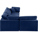  Manufacturer Color_Navy -- Comfy 119" Navy Velvet Upholstered 4 pc Modular Sectional IMAGE 10