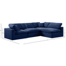  Manufacturer Color_Navy -- Comfy 119" Navy Velvet Upholstered 4 pc Modular Sectional IMAGE 15