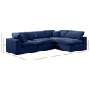 Meridian Comfy Navy Velvet Modular Sectional IMAGE 15