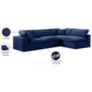  Manufacturer Color_Navy -- Comfy 119" Navy Velvet Upholstered 4 pc Modular Sectional IMAGE 16