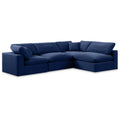  Manufacturer Color_Navy -- Comfy 119" Navy Velvet Upholstered 4 pc Modular Sectional IMAGE 1