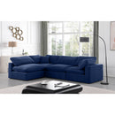  Manufacturer Color_Navy -- Comfy 119" Navy Velvet Upholstered 4 pc Modular Sectional IMAGE 3