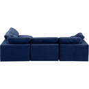  Manufacturer Color_Navy -- Comfy 119" Navy Velvet Upholstered 4 pc Modular Sectional IMAGE 5