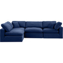  Manufacturer Color_Navy -- Comfy 119" Navy Velvet Upholstered 4 pc Modular Sectional IMAGE 7