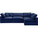  Manufacturer Color_Navy -- Comfy 119" Navy Velvet Upholstered 4 pc Modular Sectional IMAGE 8
