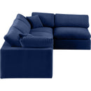  Manufacturer Color_Navy -- Comfy 119" Navy Velvet Upholstered 4 pc Modular Sectional IMAGE 9