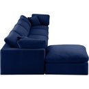  Manufacturer Color_Navy -- Comfy 158" Navy Velvet Upholstered 5 pc Modular Sectional IMAGE 10