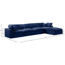  Manufacturer Color_Navy -- Comfy 158" Navy Velvet Upholstered 5 pc Modular Sectional IMAGE 15