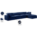 Manufacturer Color_Navy -- Comfy 158" Navy Velvet Upholstered 5 pc Modular Sectional IMAGE 16