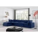  Manufacturer Color_Navy -- Comfy 158" Navy Velvet Upholstered 5 pc Modular Sectional IMAGE 3