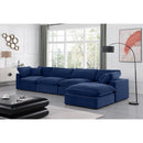  Manufacturer Color_Navy -- Comfy 158" Navy Velvet Upholstered 5 pc Modular Sectional IMAGE 4