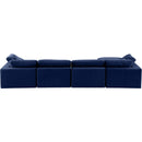  Manufacturer Color_Navy -- Comfy 158" Navy Velvet Upholstered 5 pc Modular Sectional IMAGE 6