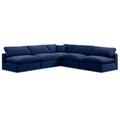  Manufacturer Color_Navy -- Comfy 118" Navy Velvet Upholstered 5 pc Modular Sectional IMAGE 1