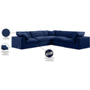  Manufacturer Color_Navy -- Comfy 119" Navy Velvet Upholstered 5 pc Modular Sectional IMAGE 11