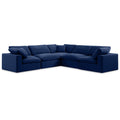  Manufacturer Color_Navy -- Comfy 119" Navy Velvet Upholstered 5 pc Modular Sectional IMAGE 1