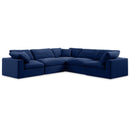  Manufacturer Color_Navy -- Comfy 119" Navy Velvet Upholstered 5 pc Modular Sectional IMAGE 1